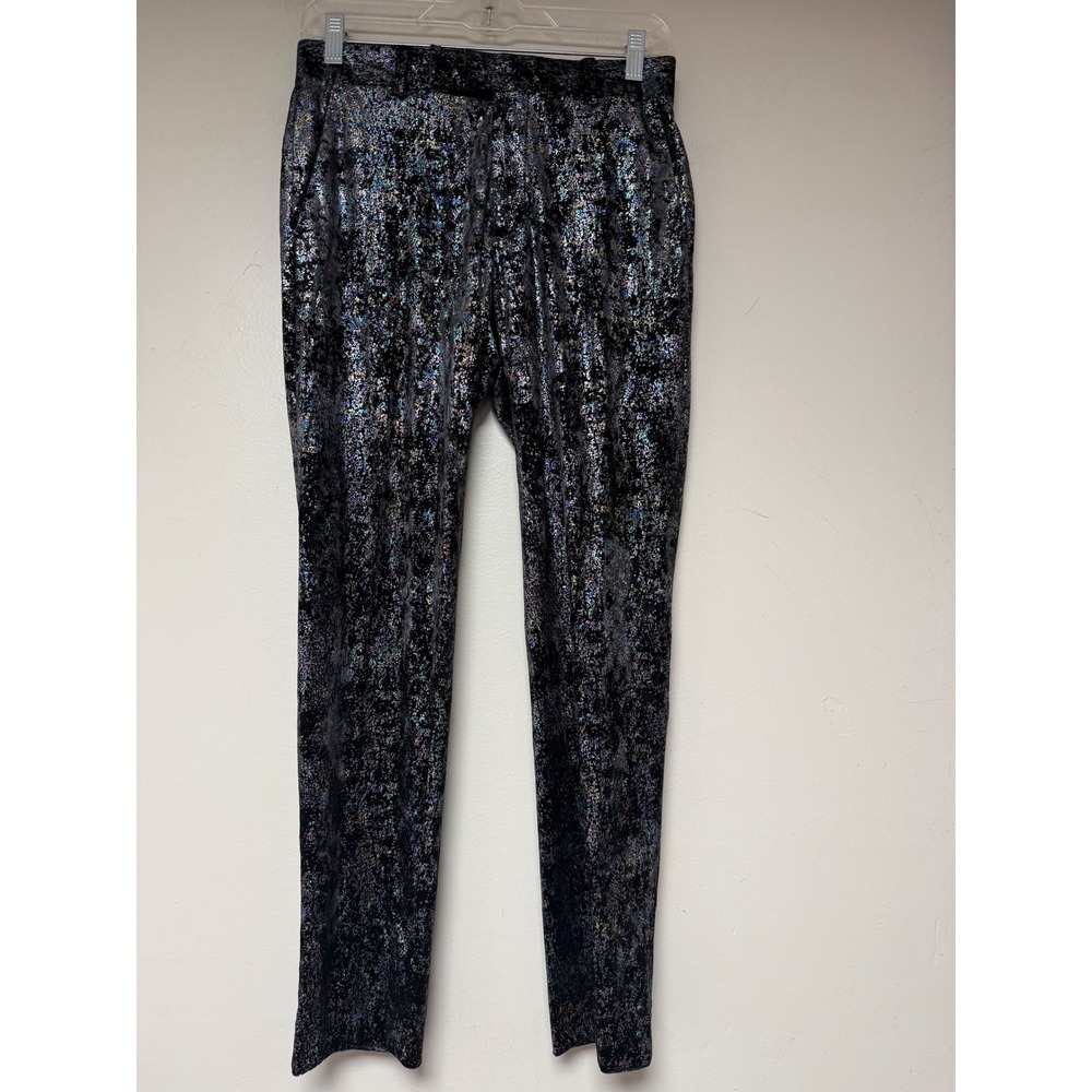 ASOS DESIGN Black‎ Metallic Print Trousers Pants W28 L30